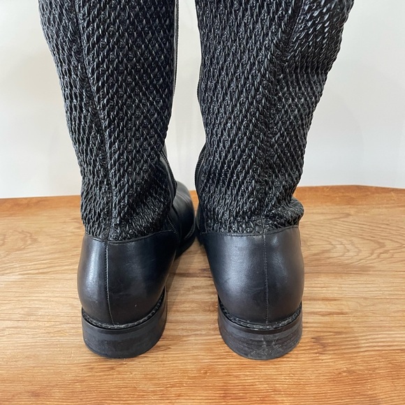 Cole Haan Women's Idah Boot Tall Riding Black Leather Winter Expanding Calf Sz 9 - Picture 3 of 9